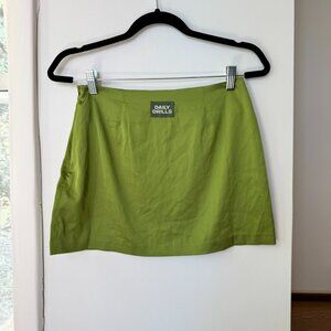 Daily Drills Silky Mini Skirt in Olive Green